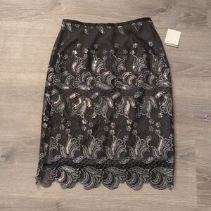 Barami black sequined vintage skirt size 4